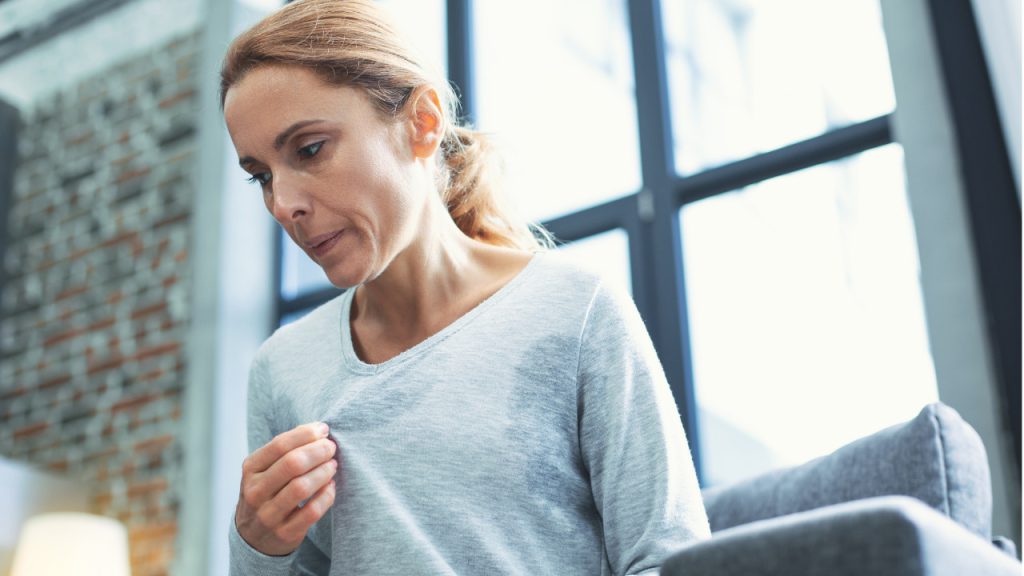 Woman having a hot flash